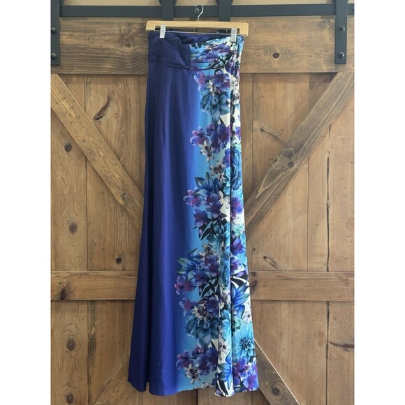 Monsoon Purple Strapless Floral  Maxi  Evening Gown Dress Women's US Sz 4 New - Picture 6 of 8